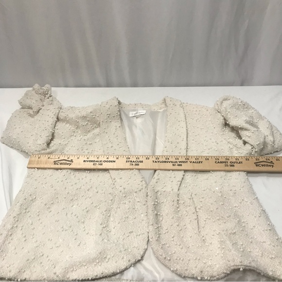 Erin London Texturized Glimmering Ivory Jacket Size XL - Picture 3 of 9